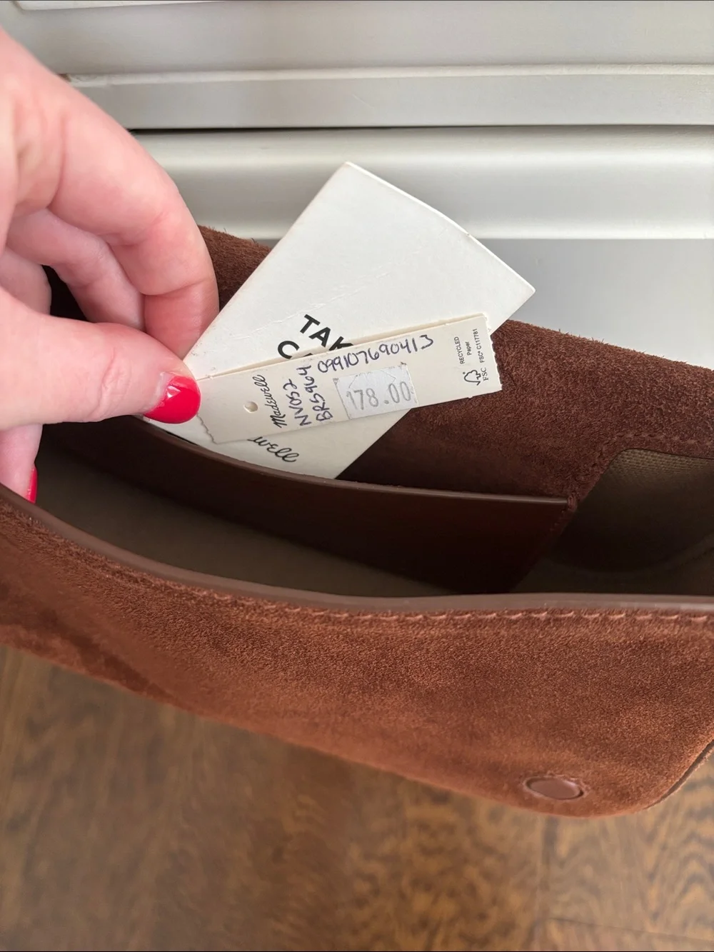 Madewell Brown Suede Gold Stud Crossbody Bag - Picture 7 of 7